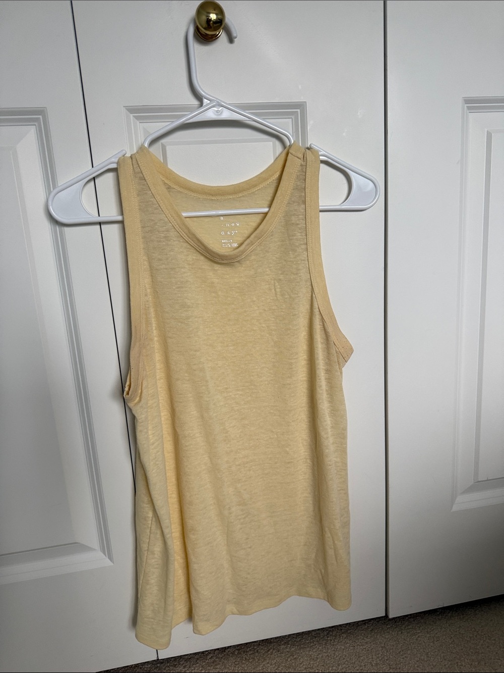 a new day Pale Yellow Sleeveless Crewneck Tank